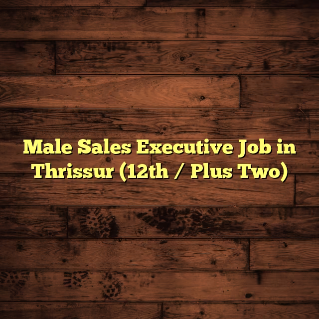 Male Sales Executive Job in Thrissur (12th / Plus Two)