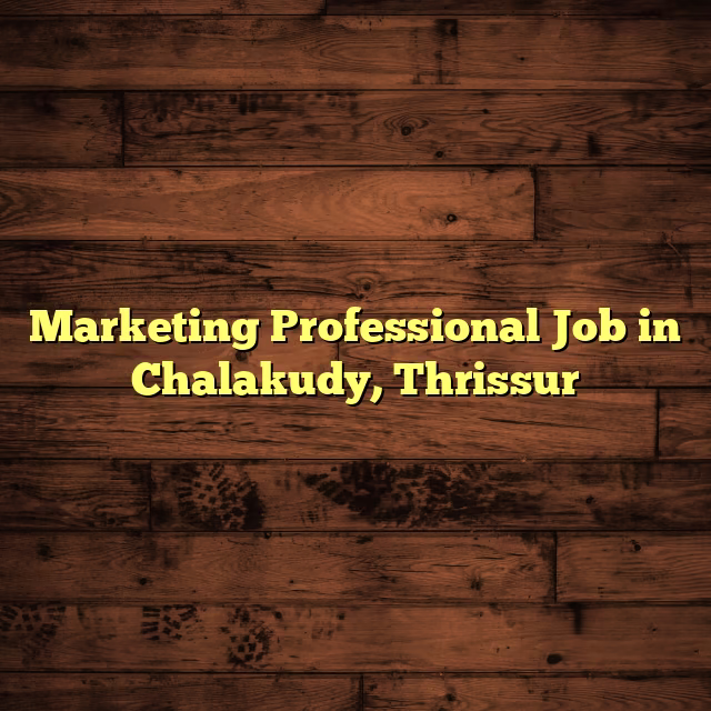 Marketing Professional Job in Chalakudy, Thrissur