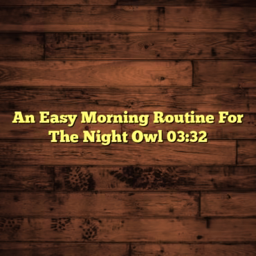 An Easy Morning Routine For The Night Owl 03:32