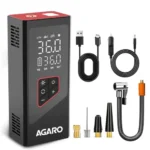 AGARO Regency Cordless Tyre Inflator, Rechargeable, 6000 mAh (3 * 2000) Batteries, Up to 150 PSI Air Pump for Car, Bike, Foot Balls, Inflatables, Portable Air Compressor, Power Bank, Multipurpose Use
