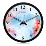 Amazon Brand – Solimo Plastic 12-Inch Wall Clock – Designer (Silent Movement, Black Frame), Analog