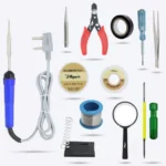 Hillgrove HGCM87M1 Electronic 12in1 Mobile Soldering Iron Equipment Tool Machine Combo Kit Set with Magnifying Glass and 2in1 Phillip Screwdriver 25 W Simple (Flat, Pointed Tip)