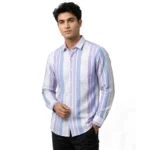 Men’s Full Sleeve Striped Shirt | Spread Collar | Regular Fit | Casual Wear