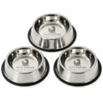 Pets Empire Dog & Cat Bowls Stainless Steel, Pack of 3, Anti-Skid Feeding Bowls for Food & Water, Heavy Duty Metal Pet Bowl, Rust Proof, Dishwasher Safe for Puppies, Cats & Dogs (3, 200, Milliliters)