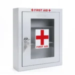 Plantex Metal First Aid Box/Emergency Medical Kit Box for Medicine Storage/Multi Compartment for Medicine Organizer First Aid Kit Box for Home, School, Office with Key Lock – (White)