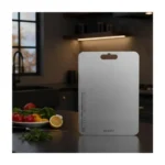 RERANT Stainless Steel Chopping Board, Heavy Duty Metal Chopping Board for Fruits & Vegetables, Rustproof, Dishwasher Safe & Hygienic (L1)