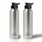 Speedex Stainless Steel Water Bottle 1 Ltr, Leak Proof Sipper Cap, BIS Approved 1000 ml Metal Bottle For Daily, Office, School, Gym, Travel Use for Men, Women, Kids, Adults, Silver, Set of 2