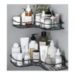 TEKCOOL (Pack of 2 Self-Adhesive Shelf/Storage Organizer for Bathroom and Kitchen Corner Wall Mounted Rack Shelf Bathroom Accessories Storage Rack (No Drilling-Shelf Adhesive)