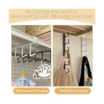 1 PCS 6 Metal Door Organiser Hook Hanger Under Shelf Kitchen Utensil Hanger Rack with 6 Hooks Wall Hanger Suitable for Room, Kitchen, Bathroom(ONLY Black).