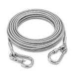 10 Meter Stainless Steel Clothesline Rope with Carabiner Hooks | Heavy-Duty Rust-Resistant Cloth Drying Wire | Strong Hanging Dori for Balcony, Bathroom, Terrace, Indoor & Outdoor Use