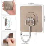 10 Pcs Heavy Duty Adhesive Wall Hooks – Waterproof Stainless Steel Stick On Hooks for Towel, Coat & Kitchen Storage – Damage-Free Wall Hangers for Bathroom, Home, and Office Organization