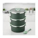 3 Tier Stainless Steel Insulated Lunch Box for Office Use | Leak-Proof Tiffin Box with Airtight Food Containers | Lunch Box for Men Women Kids with Handle & Side Locks (Multicolor)(1-pcs)