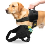 A+a Pets’ Dog Body Vest Harness for Large Dogs – No Pull Tactical Military Grade with Control Handle (Black, L)