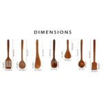 Ace Wood Crafts Wooden Serving and Cooking Spoons Wood Brown Spoons Kitchen Utensil Set of 7