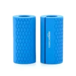 Amazon Basics Thick Dumbbell & Barbell Grips | Non-Slip Rubber Grips | Easily Attachable to Barbell, Dumbbell & Kettlebell | Large | Blue