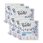 Amazon Brand – Presto! 1 Ply Tissue Paper Napkin | 600 Pulls | 100 Pulls X 6 Packs | 100% Natural Virgin Cellulose Fiber