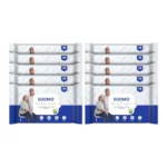 Amazon Brand – Solimo Adult Bed Bath Wipes | Count 100 | 10 Wipes x 10 Packs | With Aloe Vera, Olive Oil & Vitamin E | Advanced Germ Protection | pH Balanced | Alcohol & Parabens Free
