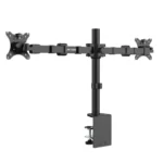 Ant Esports MA112 Dual Arm Articulating Monitor Desk Mount, Fully Adjustable Steel Stand with C-Clamp Grommet Base,VESA,Swivel, Rotation, Tilt and Height Adjustment, Holds 2 Screens up to 30″-Black