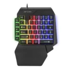 Ant Esports MK1001 V2 One Hand Wired Gaming Keyboard, 40 Keys, Multicolor LED Backlit, Rubber Dome Keys, 1.5m USB Cable, Compact Gaming Keypad for Windows PC & Laptop, Black