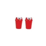 ARISTO Swing Lid Dustbin with Metal Side Handle 32 ltr Red/Red (COMBO)