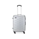 Aristocrat Fencer Medium Size Check-in Hard Luggage (65cm) | Tough ABS Luggage Trolley with 4 Wheels, Full Fabric Convipack and Secured Combination Lock | Silver | Tough and Durable | Unisex