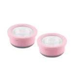 ATTRO Freshia Stainless Steel Container with Silicone Lid Airtight, Leak-Proof, Microwave & Freezer Safe Food Storage Container for Kitchen & Lunch Use-Set of 2, 325ml Peach