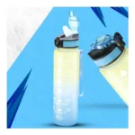 Attro Motivational 1 Liter Quotes & Time Marker Dual Colour Sports Plastic Bottle BPA Free, Leak Proof Sipper Bottle for Gym, Office, Workout-Blue Yellow