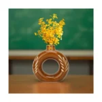 BENAVJI Pots for Plants Lightweight Ceramic Indoor Outdoor Plant Pots, Flower Pot Gamla Vase for Living Room, Balcony, Garden 6 Inch (Brown, Pack of 1)