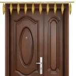 BENAVJI Golden Leaf Toran for Main Door Decoration | Traditional Metal Bandhanwar with Hanging Beads | Decorative Door Hanging for Home, Temple, Diwali, Pooja, Wedding & Festive Décor