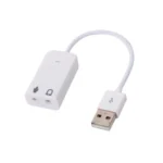 BigPlayer TB-026 USB Sound Adapter External Audio Interface with Mic and Headphone Port for Laptop PC Desktop White