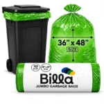 BILLA Jumbo Garbage Bags 36 x 48 Inch | XXL Trash Bags | Green | 10 Bags
