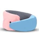 Billebon Memory Foam Neck Pillow with Cooling Gel, Snake Shape Travel Pillow with Snap Button, Neck Rest for Travelling & Flight Travel, Ergonomic Support for Comfort & Pain Relief (Black)