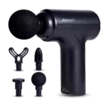 Boldfit Massage Gun for Pain Relief Full Body Deep Tissue Muscle Massager with 4 Pro Heads, 6 Speed Levels & Type-C Charging with 3000mAh Battery for Gym & Home BoldGun CompactX Mini, Black