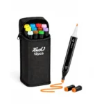 Brand Conquer Dual Tip Colorful Art Markers Sketch Pens With Carrying Case For Painting Sketching Calligraphy Drawing -Twin Head Permanent Colouring Marker Pens For Kids