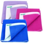 Bumpers Anti-Piling Quick Dry & Absorbent Sheet Polycotton Baby Bed Protecting Waterproof Mat (Royal Blue, Rani Pink, Violet, Small (70 x 50cm), Pack of 3)