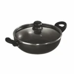 Butterfly Granza Non Stick Kadai with Glass Lid | 280 mm |Non-Stick Premium Virgin Aluminium | Induction Base| PFOA Free | Scratch Resistant