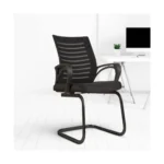 CELLBELL Desire C104 Mesh Mid-Back Ergonomic Office Visitor Chair/Study Chair Computer Chair for Work from Home Metal Base [Black]