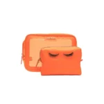 Colorbar Polyester Lips & Lashes Casual Box Pouch (Set Of Two) – Neon Orange
