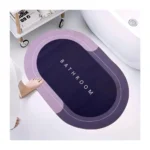Cortina Premium Silicon Floor Mat, Bath Mat, Doormat, Bathroom Carpet, Cushion Mat Super Absorbent Soft Carpet, Quick Dry Dirt Barrier for Home, Office, (60×40, Purple, Oval)
