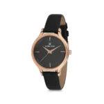 Daniel Klein Analog Black Dial Women’s Leather Watch-Dk11676-5