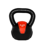 De Jure Fitness PVC Kettlebell 3kg for Men & Women Strength & Cardio Training, Soft Grip, Crushed Concrete Filled, Full Body Workout Equipment for Home & Gym (Orange Black)
