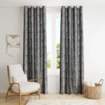 Decoholic Carnival Digital Print Insulated Stainless Steel Grommet Room Darkening Curtains/Drapes for Bedroom/Living Room Long Door – 9 feet – 1 Panel, Grey