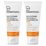 DERMATOUCH Multivitamin SPF 50 PA+++ Sunscreen Gel | UVA-UVB Protection |Zero White Cast | Unisex | 50G (Pack of 2)
