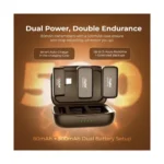 Digitek DWM 120 Wireless Microphone System, 2.4GHz Mic, Noise Reduction, 50m Range, 4.5Hr Battery, for iPhone & Android Smartphones, for Vlogging, Streaming & Interviews