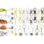 DIY Crafts 20 Sets 80 Pcs, Gold, 5 Sets 20 Pcs – 50 Sets 200 Pcs, Keychain Rings + Chain, Open Jump Rings & Screw Eye Pins for Crafts Charm Jewelry Maki (20 Sets 80 Pcs, Gold)
