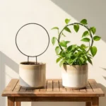 ecofynd Metal Garden Trellis for Climbing Plants, Round Shape Plant Support Stake, Single Stem Flower Support Frame for Vines, Indoor Outdoor Garden Decor, Easy Install Support Stand (Pack 2, Black)