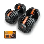 Flexnest Adjustable Iron Dumbbells Set, Designed-in-Germany, Easy Weight Adjustment (2.5Kg-24Kg), Home Workout, Gym Exercise Set For Men & Women, 24Kg, Set of 2 (Black)