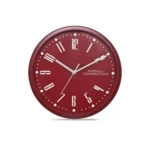 French Connection Stylish Analog Wall Clock for Home Hall Living Bedroom Kitchen with Maroon Dial – Size: 12 Inches – FCWC03-B
