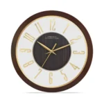 French Connection Elegant Analog Round Black Wall Clock with White Dial – Size: 12 Inches – FCWC08-B