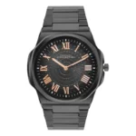French Connection Textured Green Round Dial with Gold Stainless Steel Strap Watch for Mens – FCN0125GM
